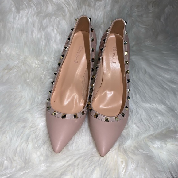 Blush Studded 4” Stilettos 🔥 Sz 10 - Picture 3 of 10